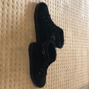 Black suede Nine West ankle boots